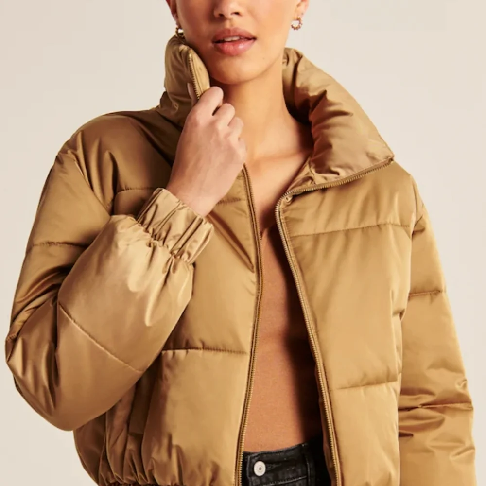 NWT Abercrombie & Fitch ultra mini utility puffer jacket brown - Picture 4 of 8